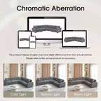 106 Convertible L Shaped Sectional Sofa Corduroy Corner Couch with Armrest Storage Cup Holders USB Charger Oversized Comfy Modular Sofa