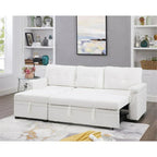 Convertible Reversible Sectional Sofa with Pull-Out Sleeper Bed, Hidden Storage Chaise, and Durable Legs