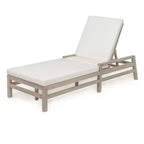 Merax 5-Position Acacia Outdoor Chaise Lounge with Thick Cushions