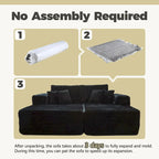 HOOOWOOO Modern Plush Sectional Sofa L-shaped Couch with Removable Ottoman
