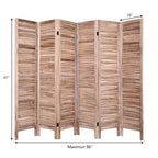 67 High 6 Panel Room Divider Furniture Classic Venetian Wooden Slat Home