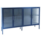 Metal Tempered Glass Cabinet with Adjustable Shelf