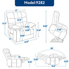 Dual Motor Power Lift Recliner Chair with Massage and Heat for Elderly People, Large Lazy Single Boy Recliners with Power-Remote