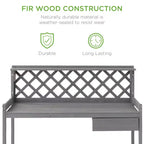 Best Choice Products Outdoor Wooden Garden Potting Bench, Workstation Table w/ Cabinet Drawer, Open Shelf