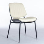 2PCS Faux Leather Chair with Metal Legs