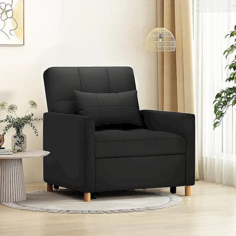AECOJOY 3 in 1 Sleeper Sofa Chair w/ Pillow &Convertible Backrest