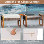 Costway 7 PCS Patio PE Wicker Furniture Set with Ottomans Cushions and Tables Chair Couch