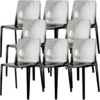 Amber Acrylic Armless Low Back Dining Chair
