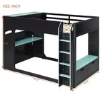 Loft Bed with Height-Adjustable Desk, RGB Lights and Storage, Full Size Space-Saving Bed for Teens & Adults
