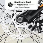 Okak 24IN Fat Tire Bike with Front Suspension, 7-Speed Mountain Bike with Disc Brake and High-Carbon Steel Frame, Trail Bike for Commuting