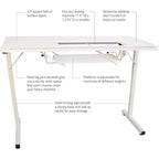 SewingRite SewStation 101 Portable Folding Sewing Table with Steel Legs, White - Perfect for Home, Office and Business