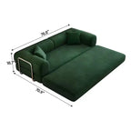 FurnitureR Convertible Sofa Bed with Rolling Side Table Set, Modern Corduroy Couch with Movable Snack Table for Living Room, Apartment, Small Space