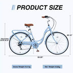 Zeus & Ruta 24-Inch Ladies Bicycle with 7-Speed and Steel Frame