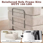 Dyonery 65-in five-in-one folding floor sofa bed, convertible into a double bed sofa bed, with a fixed metal frame, corduroy