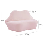 Lips Velvet Settee - 67.7W x 29.1D x 36H