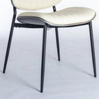 2PCS Faux Leather Chair with Metal Legs