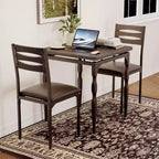 3-Piece Dining Set for Small Spaces, Table & 2 Chairs with Spiral Legs, Compact Kitchen Table Set for Apartments