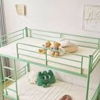 Karl Home Twin Over Twin Steel Bunk Bed Frame Ladder Bedroom Dorm Room for Kids Adult Children
