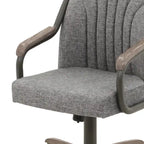 Chromcraft Douglas Caster Dining Chairs in Chestnut, Gray Finish (Set of 2)