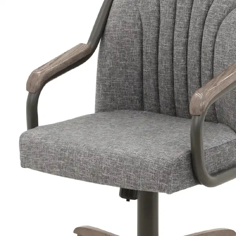 Chromcraft Douglas Caster Dining Chairs in Chestnut, Gray Finish (Set of 2)