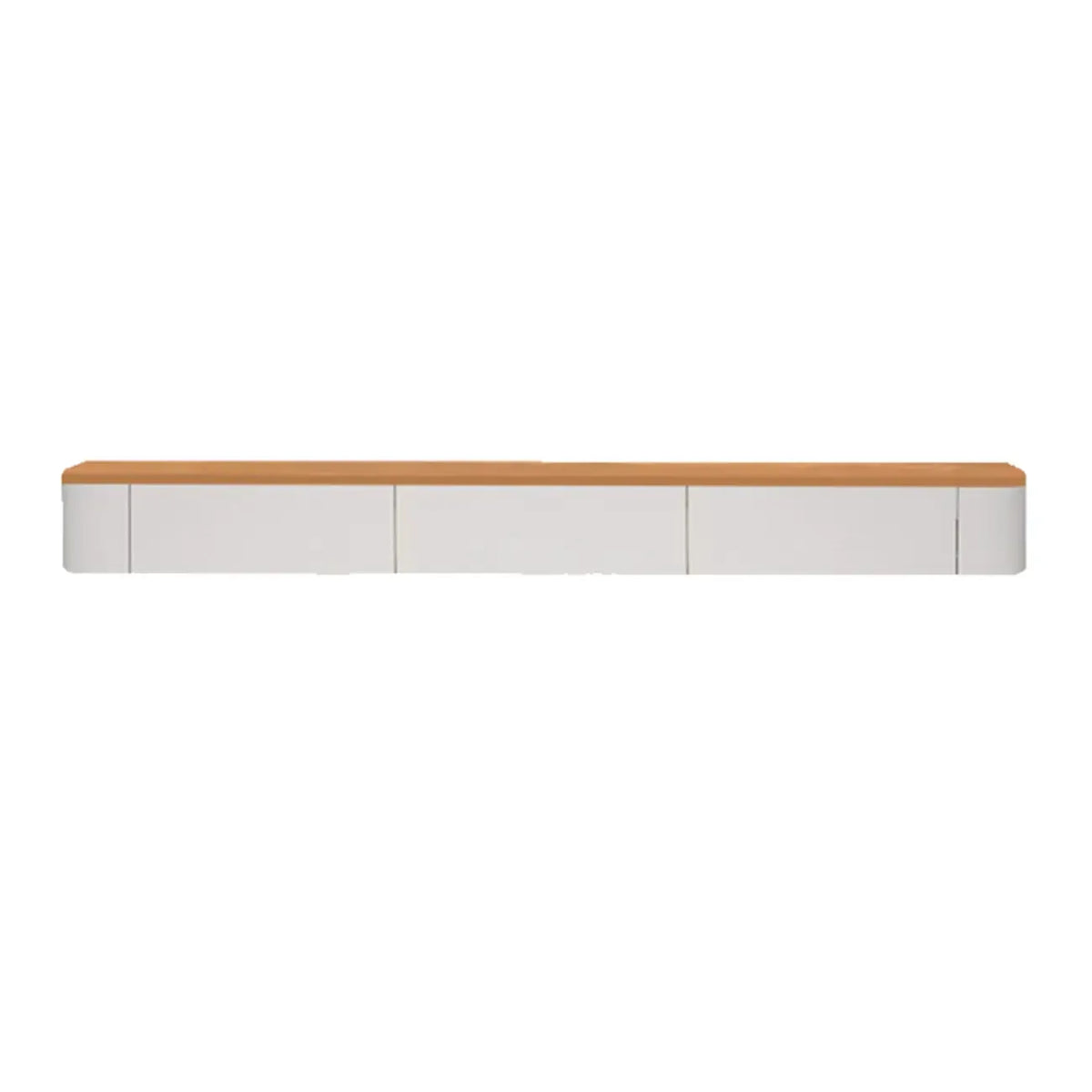Contemporary Long White Wood Floating TV Stand with Drawers