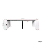 CLIHOME Modern Multifunctional Extendable Dining Table with Outlet, Space Saving Expanding Table with Storage
