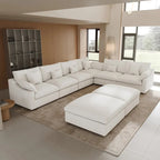 Large Linen Corner Sectional Sofa Couch for Living Room Set