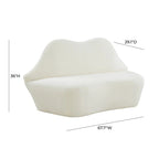 Lips Velvet Settee - 67.7W x 29.1D x 36H