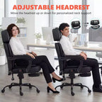 HOMCOM High Back Vibration Massage Office Chair, Heated Reclining Computer Chair with Footrest, Adjustable Headrest