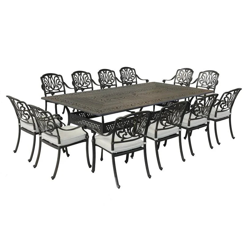 Manasquan 13-piece Gunmetal Aluminum Dining Set by Havenside Home