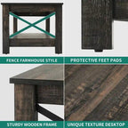 Farmhouse Coffee Table with Storage 2-Tier Center Table for Living Room