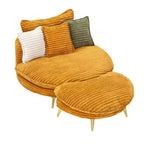 Modern Accent Chair with Ottoman, Upholstered Oversized Single Sofa Couch, Deep Seat Lounge Chair with Footrest for Bedroom Living Room Office