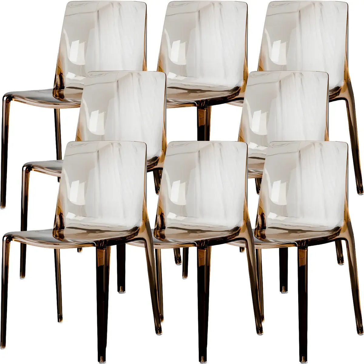 Amber Acrylic Armless Low Back Dining Chair