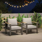 Aluminum Patio Furniture Set, Outdoor Sectional Sofa with 5 Thick Cushions, 4 Armrests & Coffee Table for Garden, Deck, Backyard