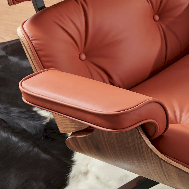 Mid Century Modern Leather Lounge Chair Armchair Recliner