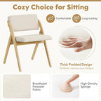 Gymax Set of 4 Dining Chairs Folding Kitchen Chair w/ Rubber Wood Legs
