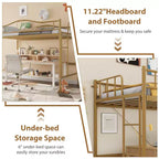 Loft Bed Twin Size with Removable Ladder & Full Safety Guardrail, Twin Loft Bed Heavy-Duty Metal Frame 400 Lbs Weight Capacity, Space Saving