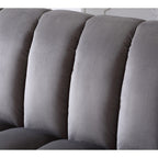 Fabric Upholstered Channel Back Living Room Convertible Sofabed
