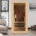 EROMMY 1 Person Infrared Sauna With Backrest For Home Or Gym