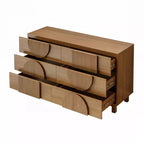6-Drawer Modern Geometric Dresser, Half-Circle Accent Wide Storage Chest for Bedroom & Living Room