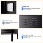 Garvee Steel Storage Locker Cabinet, 72 Heavy-Duty Metal Locker for School, Gym & Office, Black