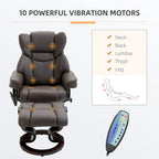 HOMCOM Massage Recliner Chair with Ottoman Footrest