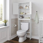 Farmhouse Over the Toilet Cabinet with Shelves and Magnetic Closure Doors
