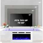 36 Electric Fireplace TV Stand, Entertainment Center & TV Console for TVs up to 80, Modern Fireplace Heater for Living Room