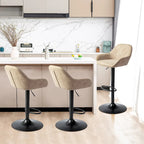 Glitzhome Set of 3 Mid-Century Modern Adjustable Swivel Bar Stools - Set of 3