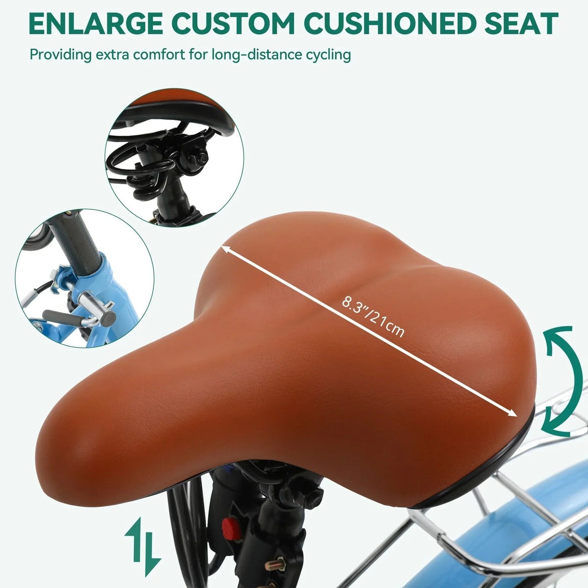 Moasis24/ 26 7-speed Cruiser Bike Adjustable Step Through Bike Commute Bike Bicycle