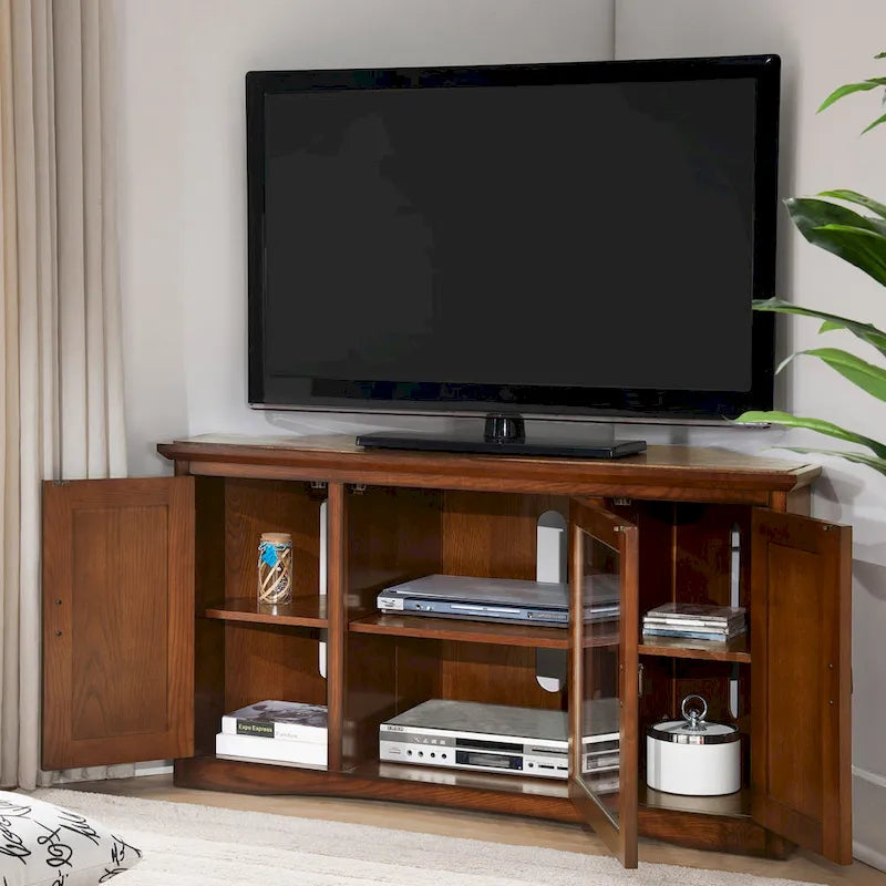 Leick Home Solid Wood Mission Corner TV Stand