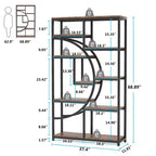 Lantine 5 Tier Bookshelf with 9-Open Storage Shelf
