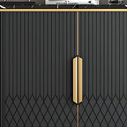Glam Marble Sideboard in Grey with Storage