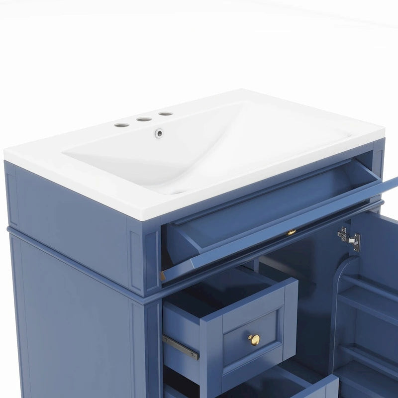 Bathroom Vanity with Top Sink and a Tip-out Drawer